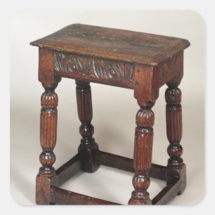 gemeinsamer Hocker Quadratischer Aufkleber