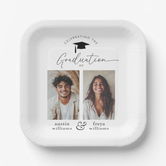 Gemeinsames Foto der Graduierungspartei 2 Pappteller (Vorderseite)