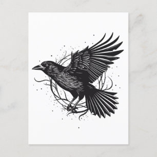 Gemeinsames raven Crow Black Mysic Norly Flying De Postkarte