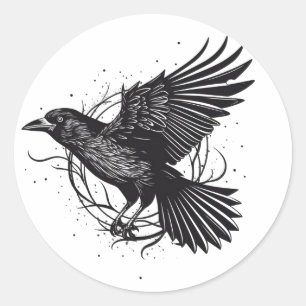 Gemeinsames raven Crow Black Mysic Norly Flying De Runder Aufkleber