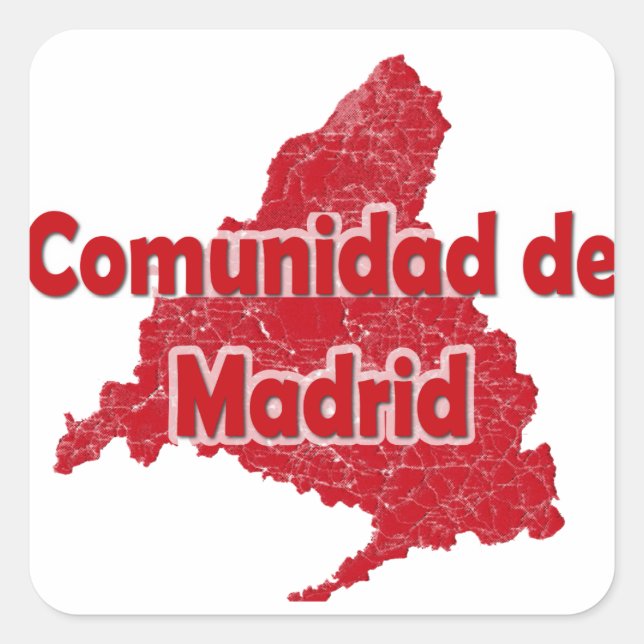 Gemeinschaft Madrid Quadratischer Aufkleber (Vorderseite)