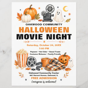 Gemeinschafts-Halloween-Kinonacht-Flugblatt Flyer
