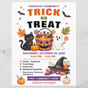 Gemeinschafts-Süßigkeiten-oder-Saures-Halloween-Fl Flyer