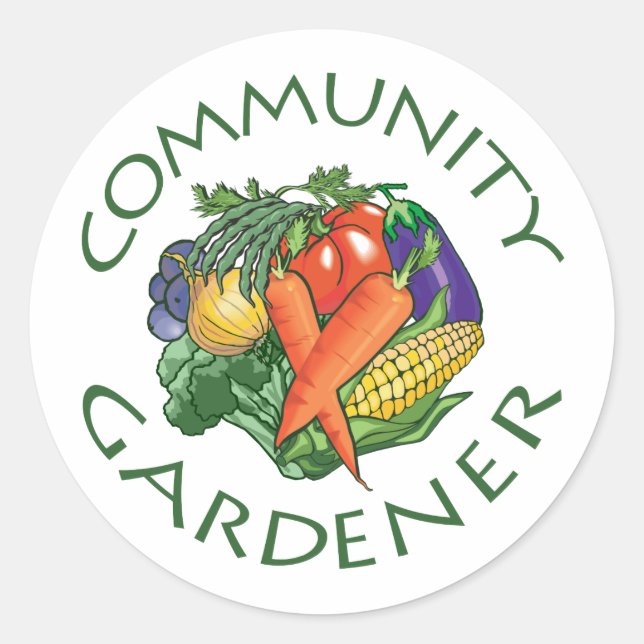 Gemeinschaftsgarten Runder Aufkleber (Vorderseite)