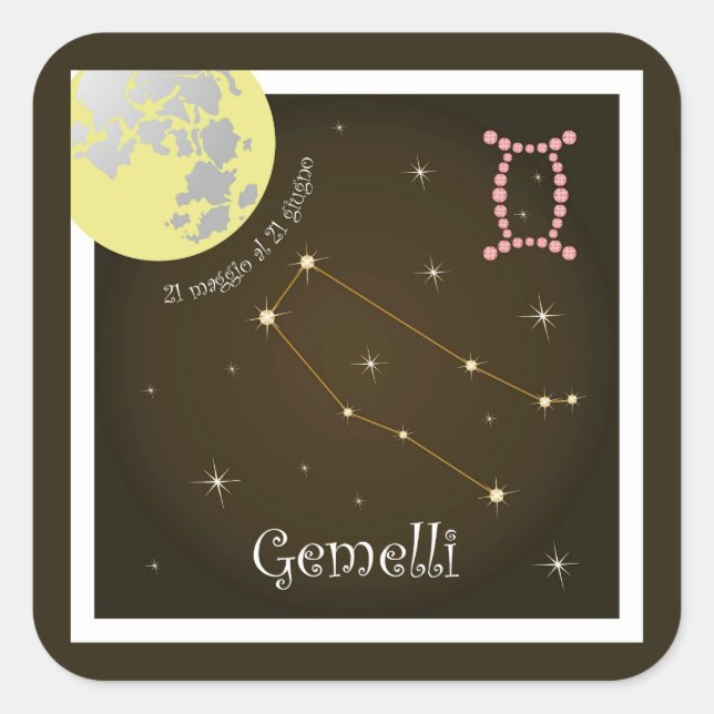Gemelli 21 maggio al 21 giugno Aufkleber (Vorderseite)
