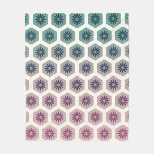 Gemetrisches Blumenmuster - Design - Pop Pastell Fleecedecke