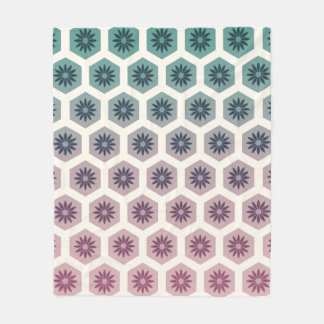 Gemetrisches Blumenmuster - Design - Pop Pastell Fleecedecke