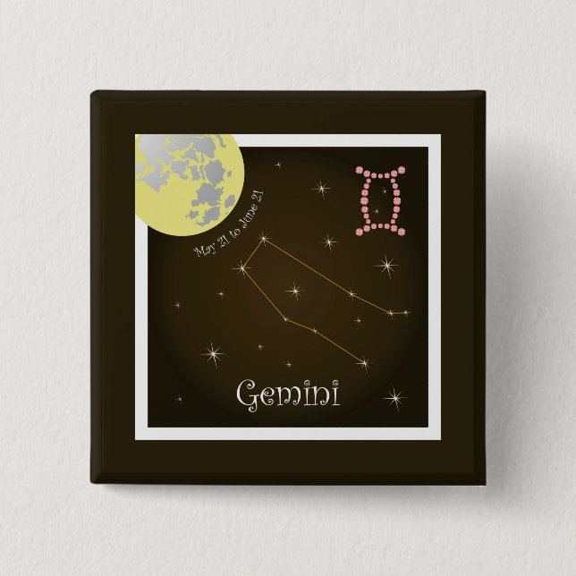 Gemini 21 Mai bis 21 Juni Buttons (Vorderseite)