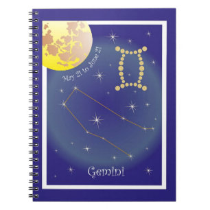 Gemini 21 Mai bis 21 Juni Notizheft Notizblock