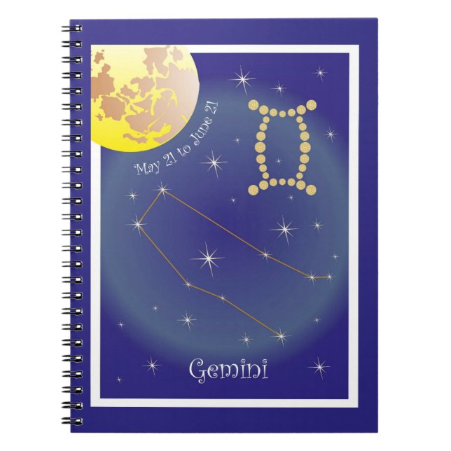 Gemini 21 Mai bis 21 Juni Notizheft Notizblock (Vorderseite)