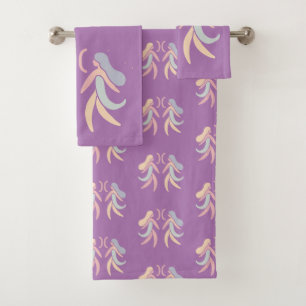 GEMINI, Abstract Design of the Zodiac Sign, Badhandtuch Set