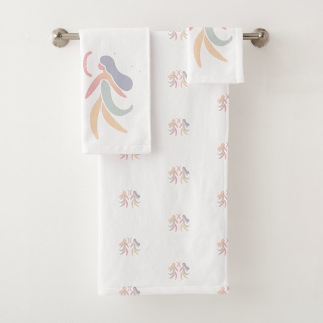 GEMINI, Abstract Design of the Zodiac Sign, Badhandtuch Set (Insitu)