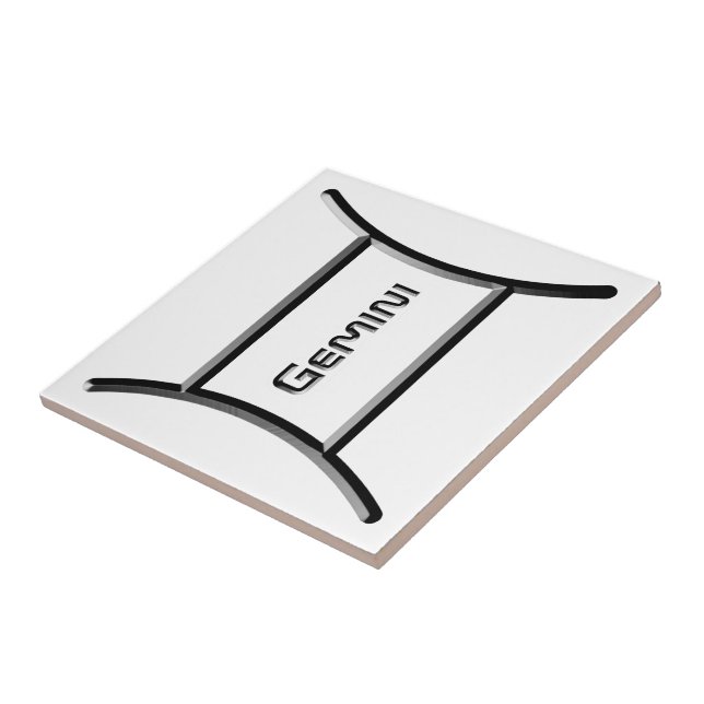 GEMINI, Abstract Design of the Zodiac Sign, Fliese (Seite)