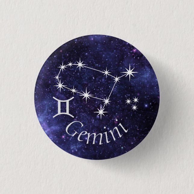 Gemini-Abzeichen, Zodiac-Horoskop-Abzeichen Button (Vorderseite)