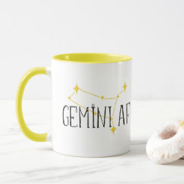 GEMINI AF-Konstellation, w Merkur & Twins-Symbole Tasse