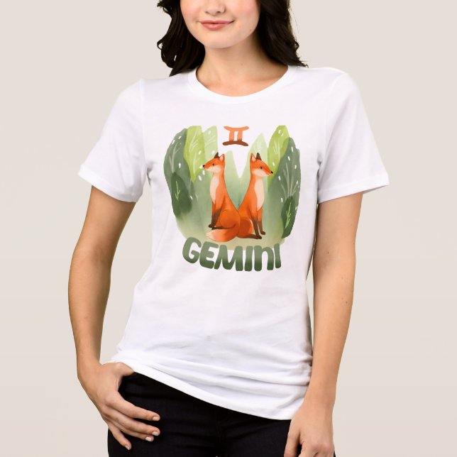 Gemini Astrologie Geburtszeichen zodiac fox Zwilli Tri-Blend Shirt (Vorderseite)