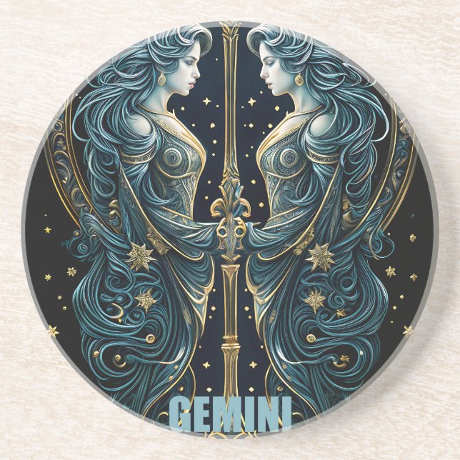 Gemini-Astrologie Getränkeuntersetzer (Vorne)