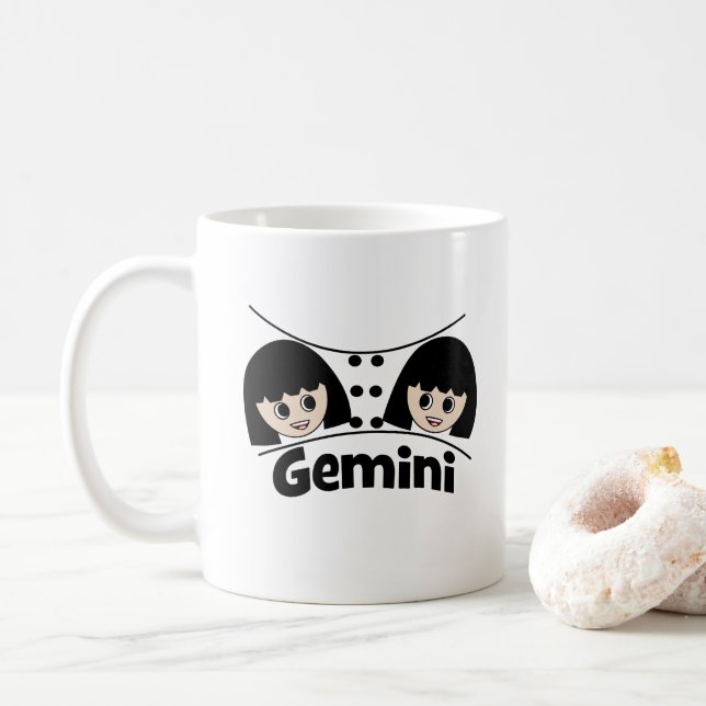 Gemini Astrologie Zodiac Sign Kids Kaffeetasse (Mit Donut)