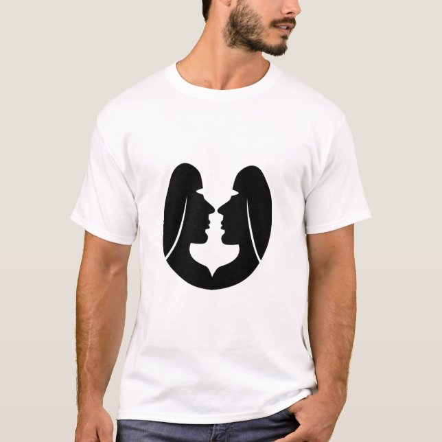 Gemini Astrologisches Symbol Zeichen 7 T-Shirt (Vorderseite)