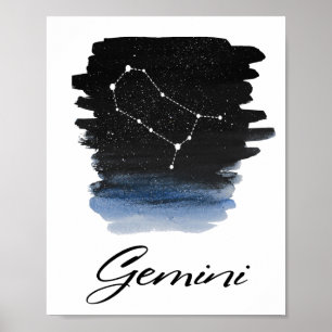 Gemini Astrologisches Zeichen Poster