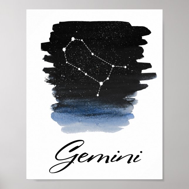 Gemini Astrologisches Zeichen Poster (Vorne)