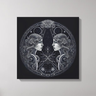 Gemini Astrologisches Zeichen vom 21. Mai bis 20.  Leinwanddruck