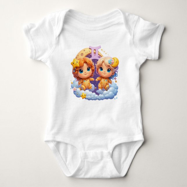Gemini Baby Bodysuit Ein Stück Baby Strampler (Vorderseite)