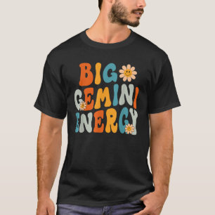 Gemini Big Energy Retro Lmile Blume Zodiac Birthd T-Shirt