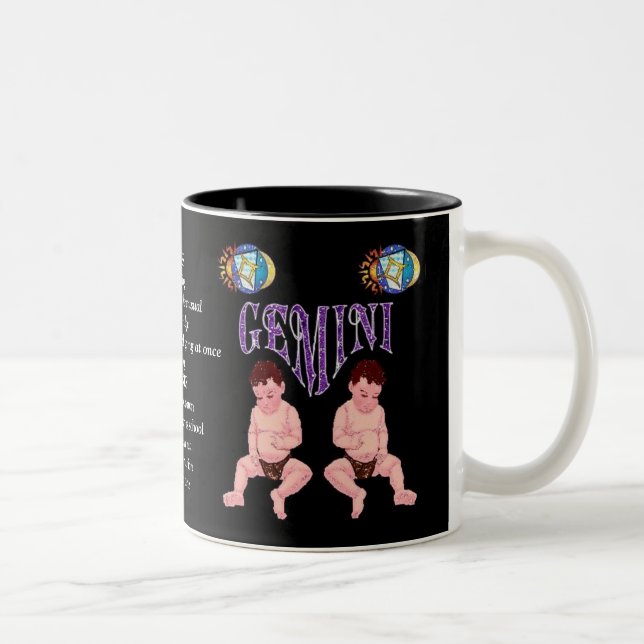 Gemini Birth Sign Zodiac Tasse (Rechts)