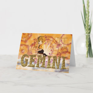 Gemini Birthday Card niedlich Karte