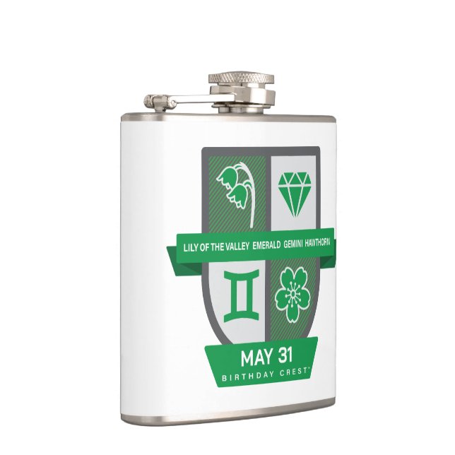 Gemini Birthday Crest™ for May 21-31 Flachmann (Rechts)
