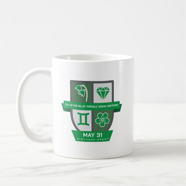 Gemini Birthday Crest™ for May 21-31 Mug Kaffeetasse (Links)
