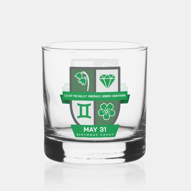 Gemini Birthday Crest™ for May 21-31 Whiskyglas (Vorderseite)