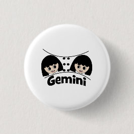 Gemini Birthday Zodiac Sign Twins Girls Button