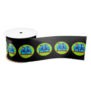 Gemini Cartoon Zodiac Astrologie Design Satinband