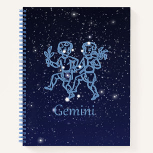 Gemini Constellation and Zodiac Sign with Stars Notizbuch