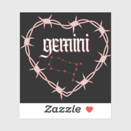 Gemini Constellation Gothic Barbed Wire Design Aufkleber