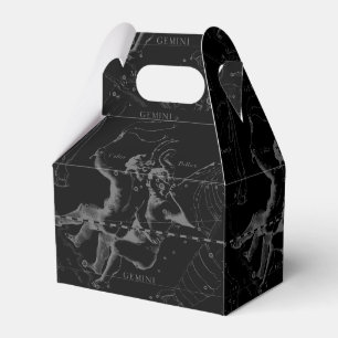 Gemini Constellation Hevelius 1690 auf Schwarz Geschenkschachtel