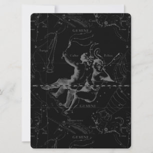Gemini Constellation Map Gravur von Hevelius