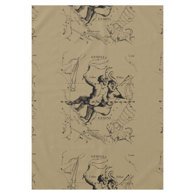 Gemini Constellation Map Hevelius circa 1690 Tischdecke (Vorderseite)