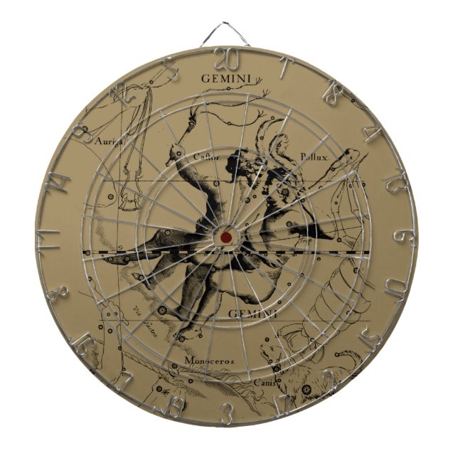 Gemini Constellation Zodiac Hevelius 1690 Dartscheibe (vorne)