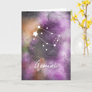 Gemini Constellation Zodiac Lila Galaxie Karte