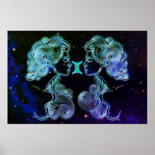 Gemini die Zwillinge zodiac Poster