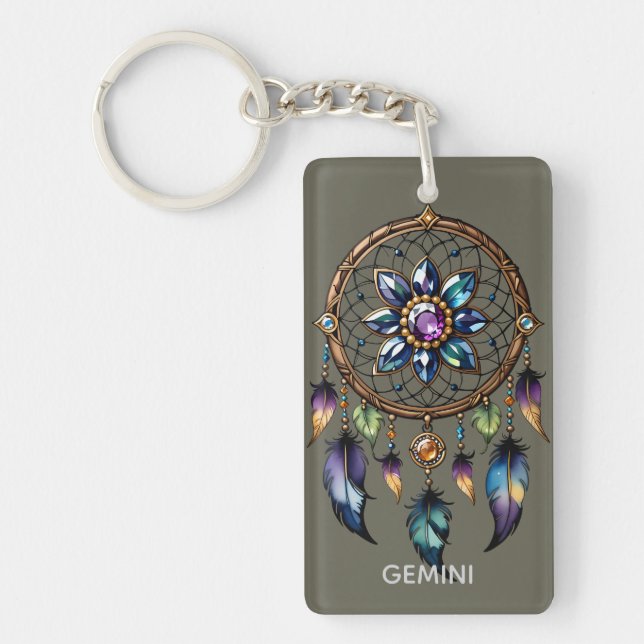 Gemini Dreamcatcher Schlüsselanhänger (Vorderseite)