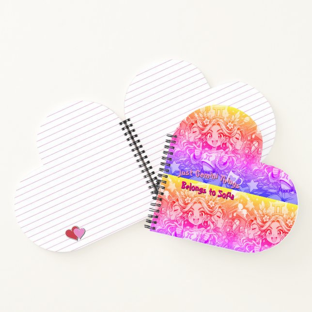 Gemini Dreamy Celestial Heart Manga Journal Notizbuch (Innenseite)