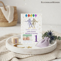 Gemini Erstgeburtstag Gold, Balloons und Foto