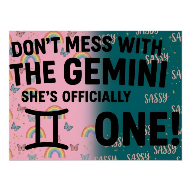 Gemini First Birthday Poster (Vorderseite)
