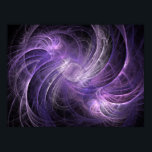 Gemini Fractal Poster<br><div class="desc">This abstract flame style fractal is titles "Gemini" because of the twin patterns of white and purple swirls that make it up.</div>
