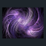 Gemini Fractal Poster<br><div class="desc">This abstract flame style fractal is titles "Gemini" because of the twin patterns of white and purple swirls that make it up.</div>