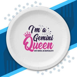 Gemini Geburtstag Königin Astrologie Zodiac Sign S Pappteller